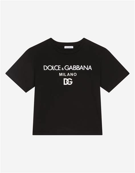 camiseta dolce gabbana milano|Camiseta de algodón con bordado del logotipo DG Milano en .